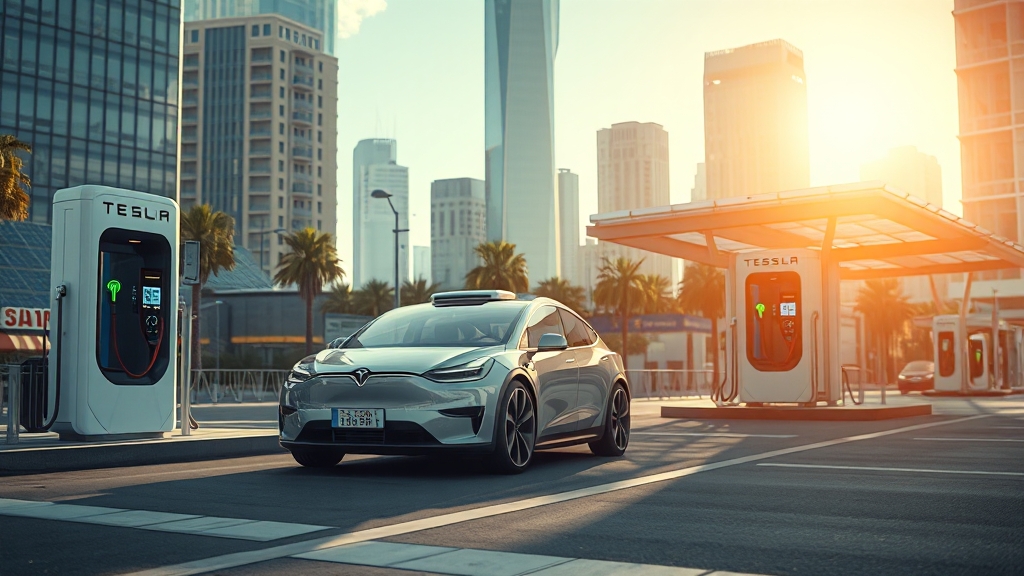 테슬라의 강점과 리스크 (realistic 스타일)