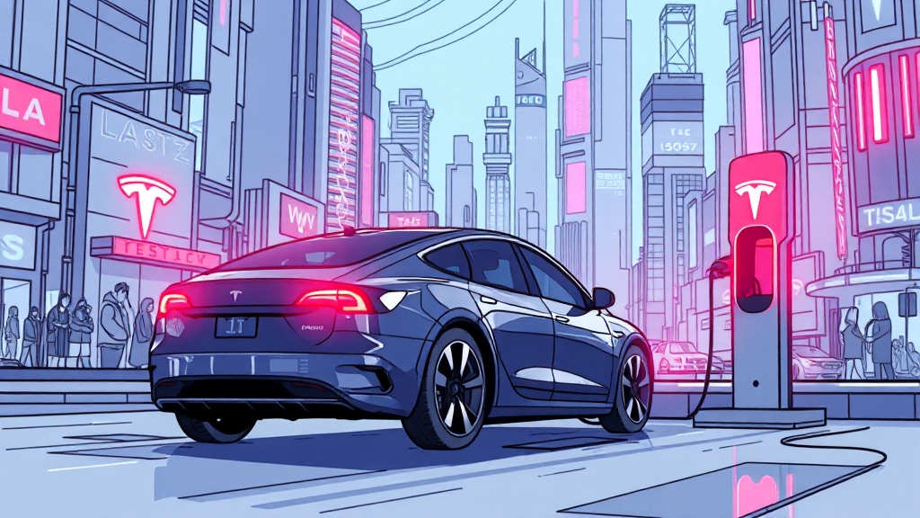 테슬라 투자 시 고려 사항 (illustration 스타일)