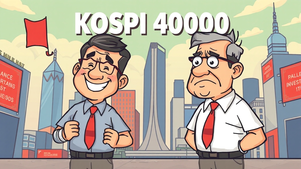 코스피 4000 시대 개막! 삼성전자 10만원 돌파, 주가 전망은? 6 증시 상승과 시장 양극화 현상 (cartoon 스타일)