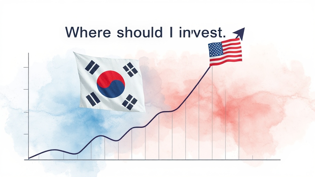 국내 vs 해외 주식, 어디로? (watercolor 스타일)