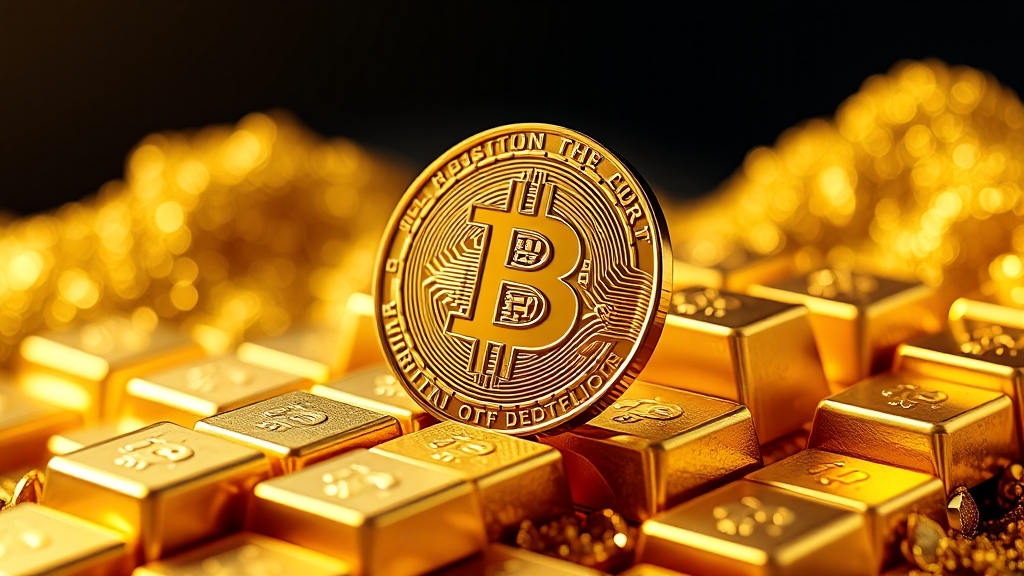 금 vs 비트코인, 무엇을 선택할까? (realistic 스타일)
